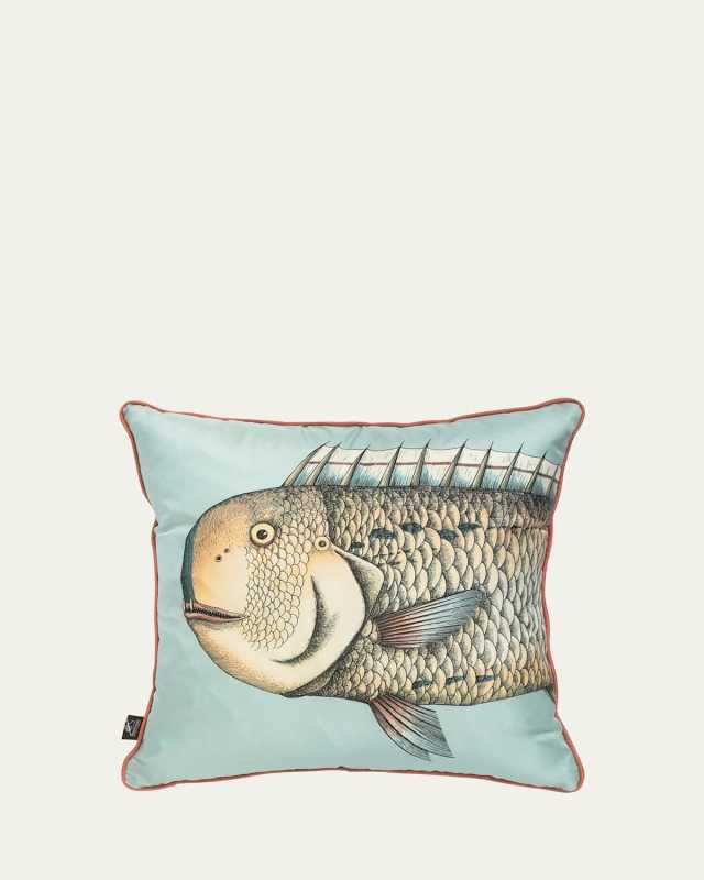 Set Of 2 Silk Cushions Grand Pesce Large Fish